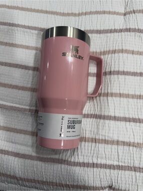 24oz Stanley Pink Suburban Travel Mug with Handle